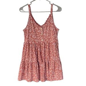 BLU PEPPER FLORAL ORANGE WHITE DRESS WITH STRAPS SIZE SMALL